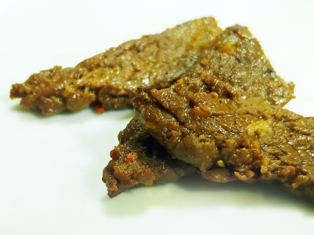 Beef bites on white background