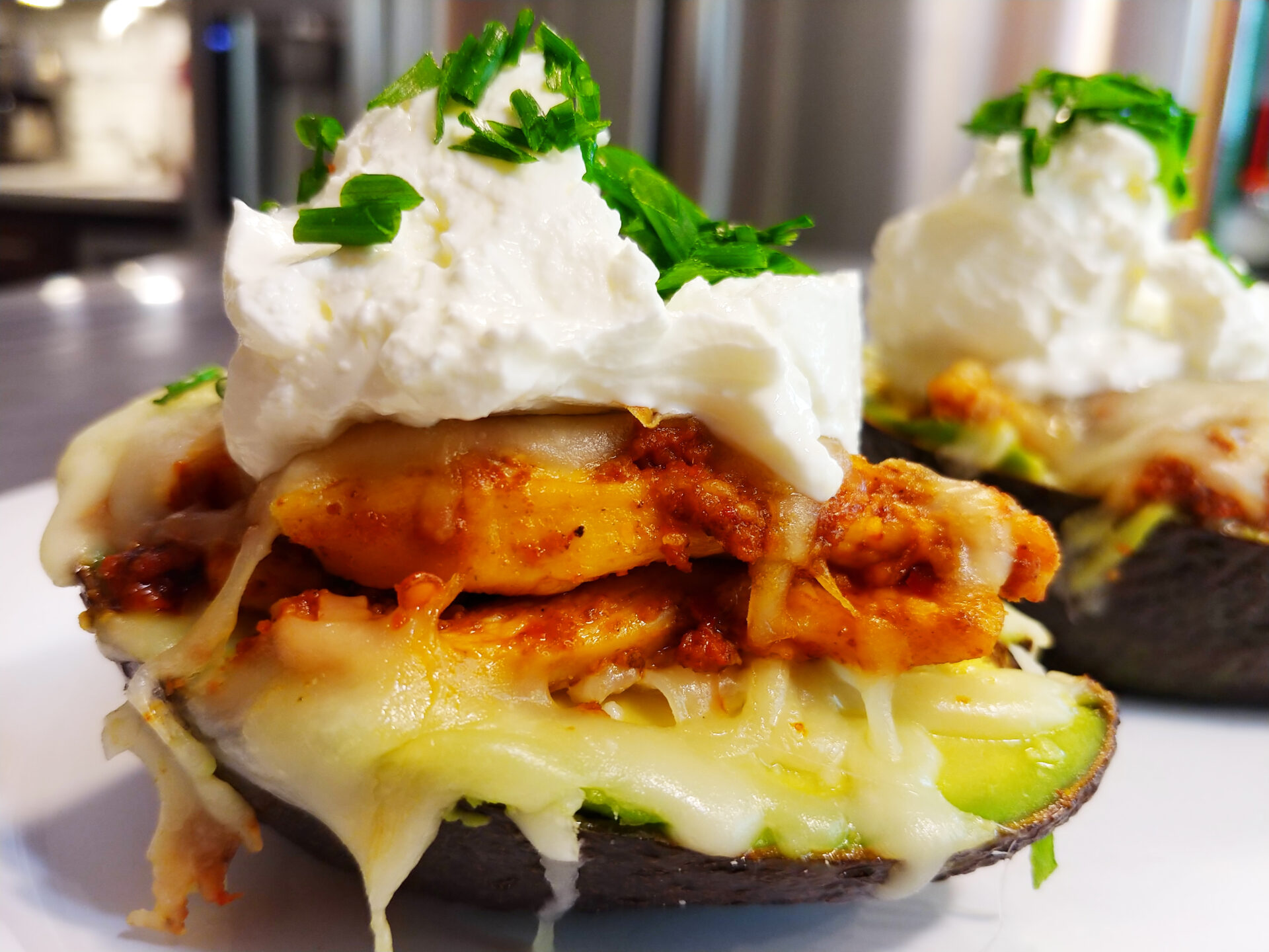 Baked Avocado with Chicken - Chorizo - CookingHub