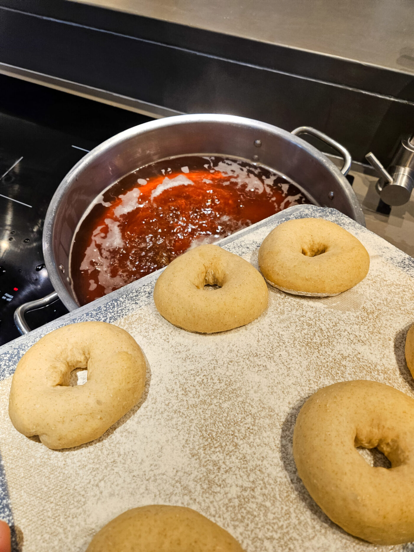 Bagel Recipe - Prearation for the boiling