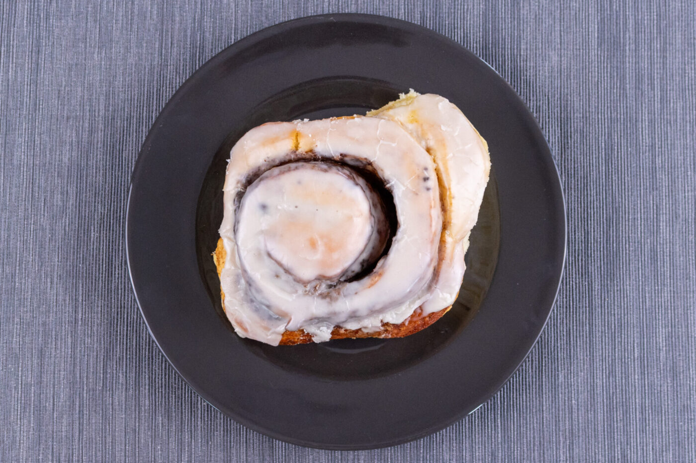 Cinnamon bun with heavy glaze (3 - 4  TBSP of water)