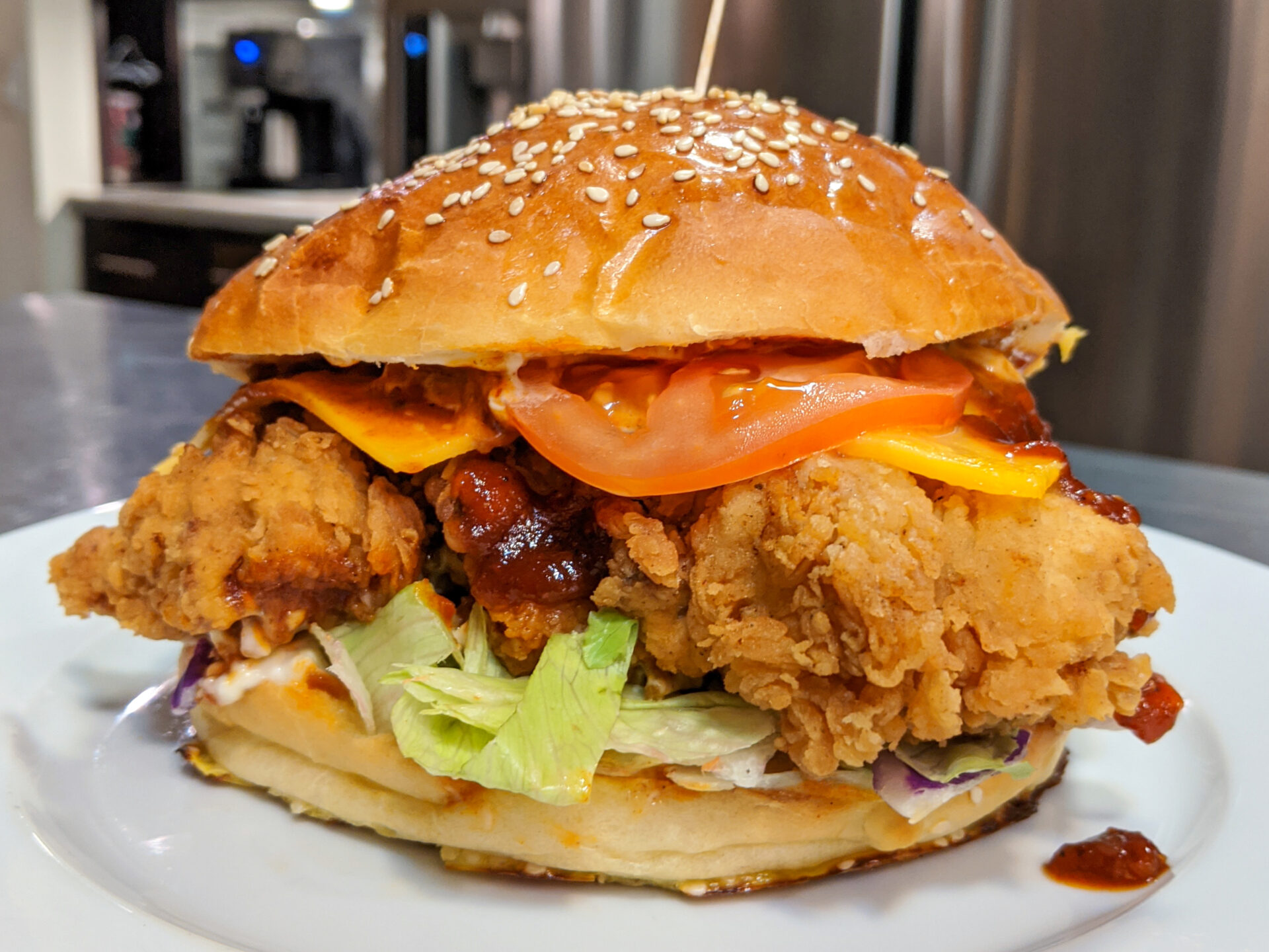Crispy Chicken Sandwich with BBQ Sauce - CookingHub