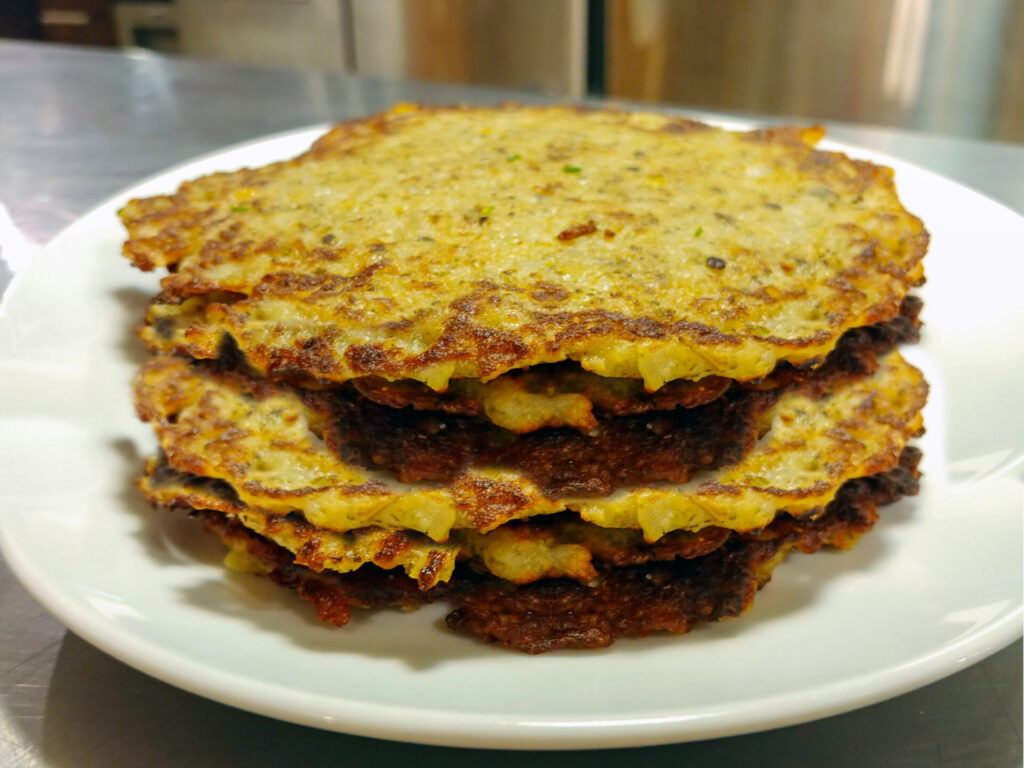 Potato pancakes (bramboraky) on the plate