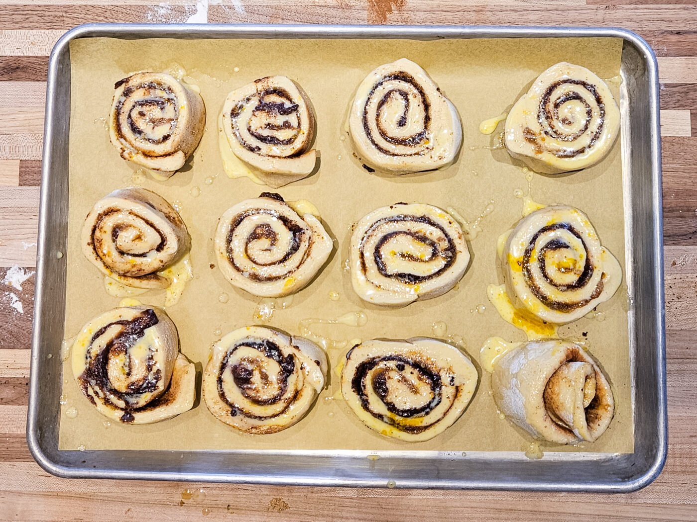 Buns before proofing (right after forming).
