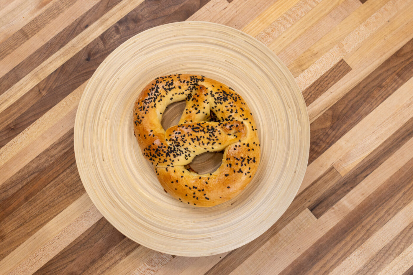 Czech Soft Pretzels with Black Sesame Seeds