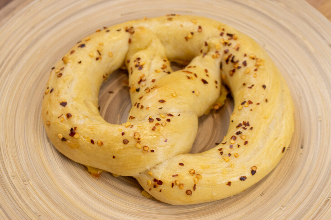 Czech Soft Pretzels with Crushed Pepper Flakes