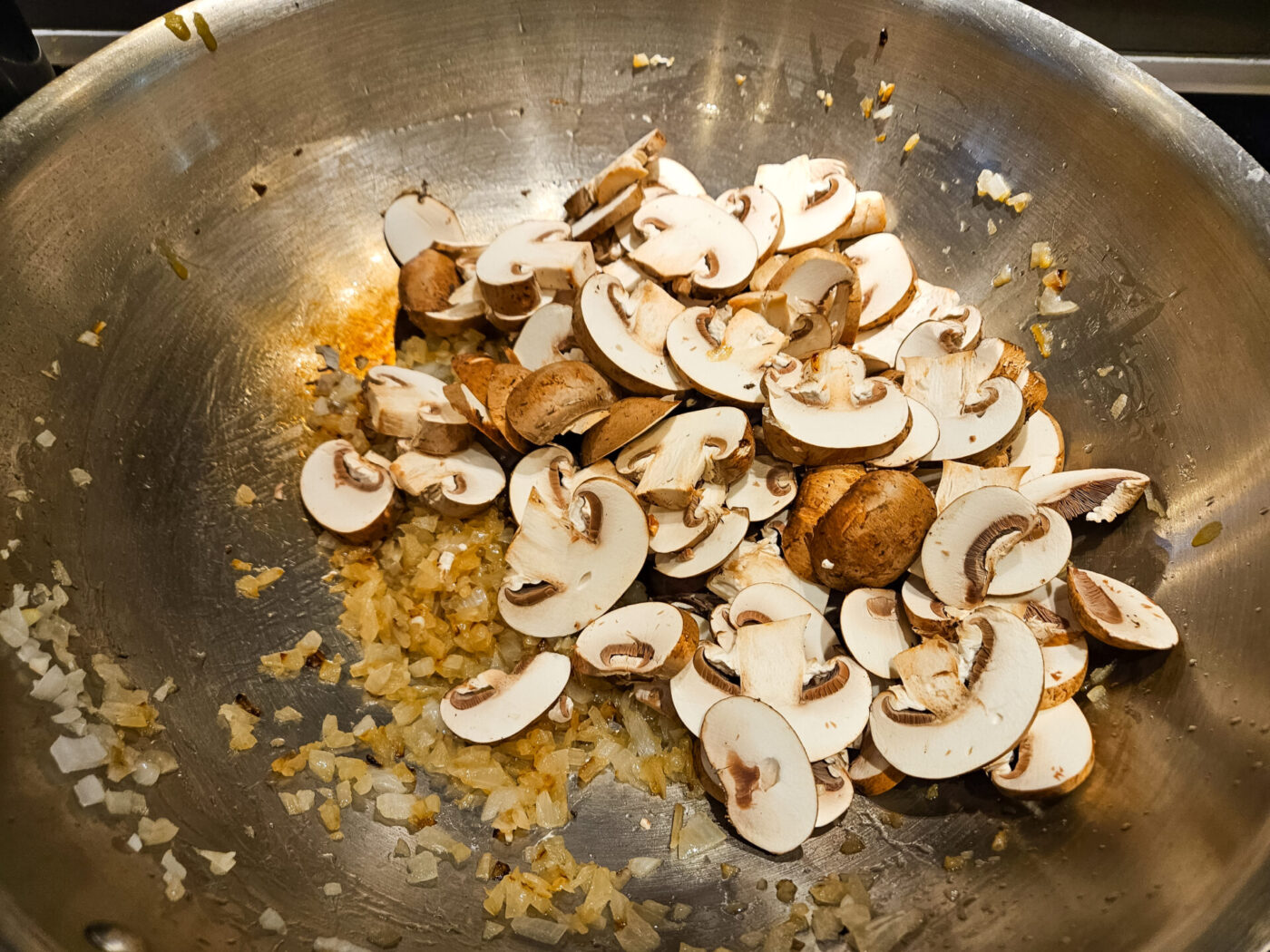 Mushroom Kuba (Houbovy Kuba) - mushroom where added to the onion to saute