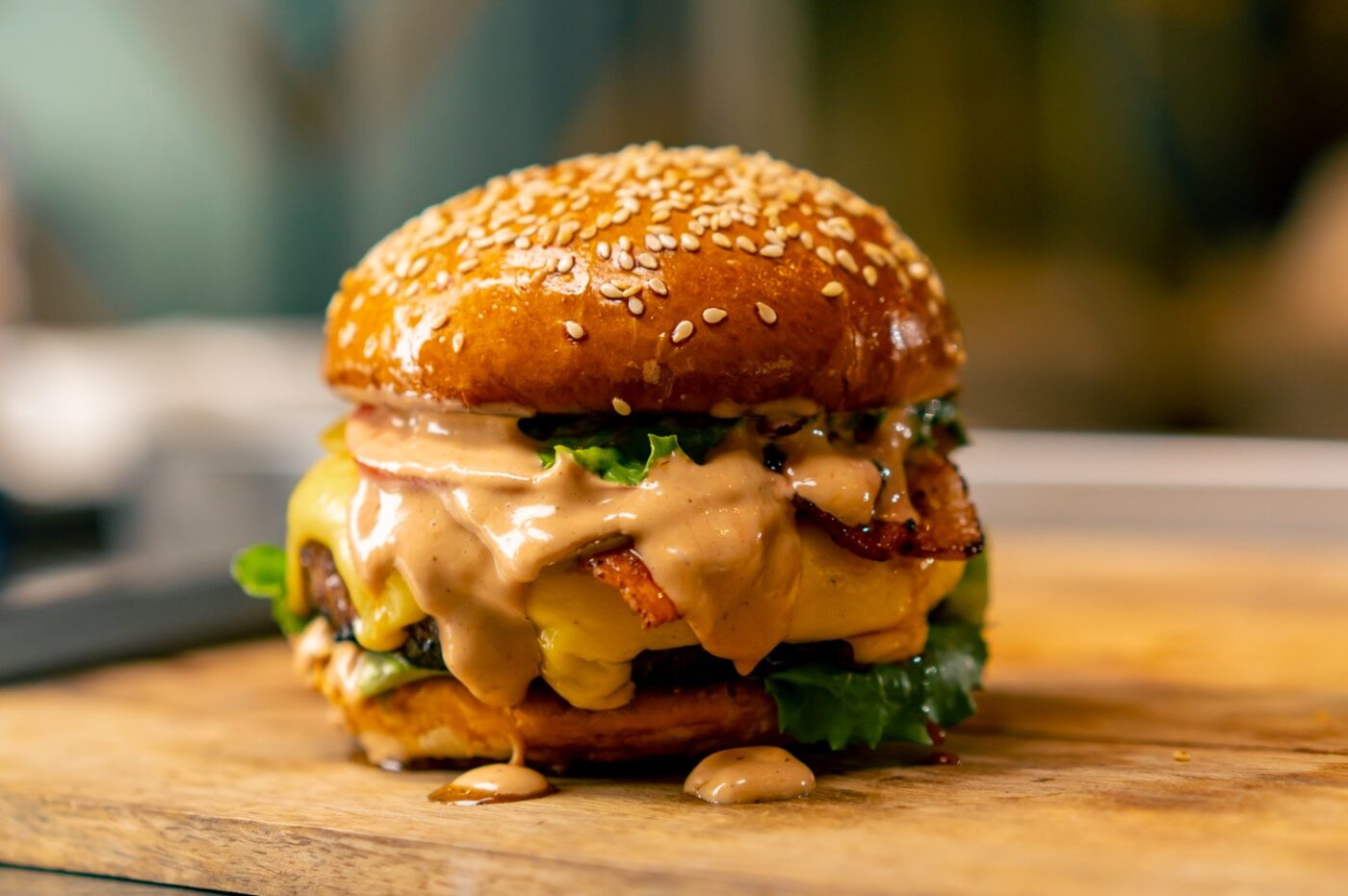 Delicious Beef burger made with 93/7 Ground Beef Meat