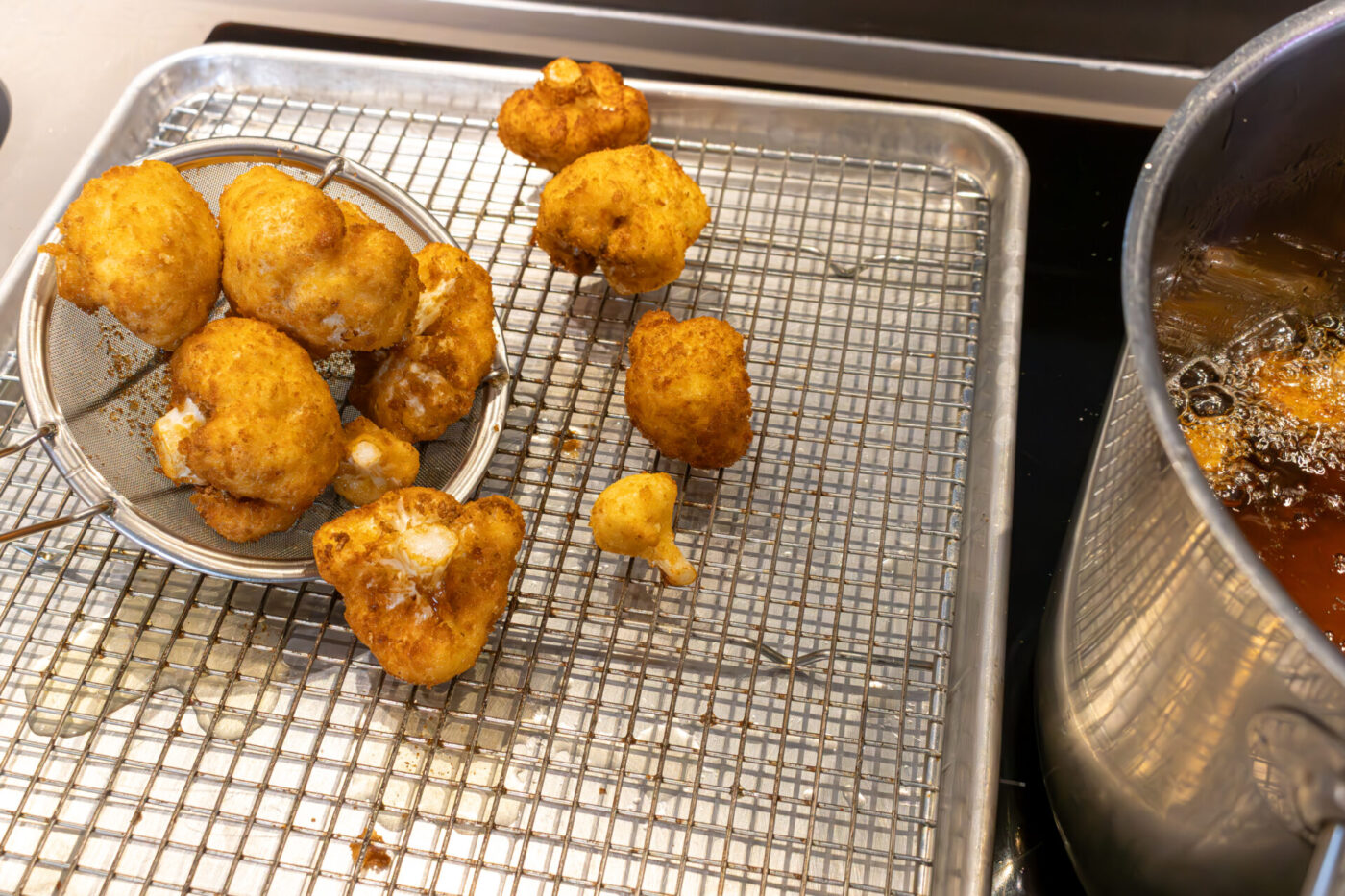 Fried Cauliflower Deep Fryier Steps-10