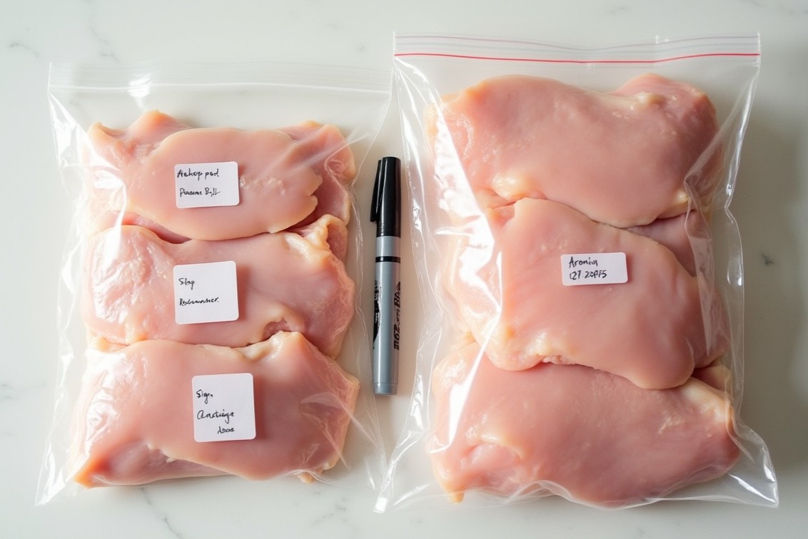chicken portioned after bulk shopping