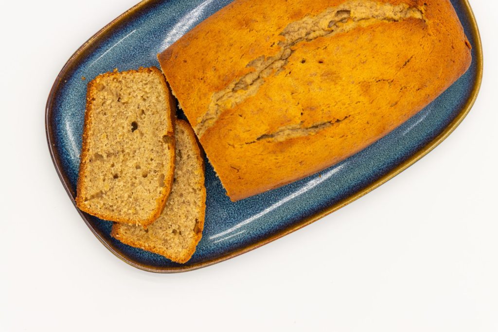Top shot of Banana Bread recipe showing details