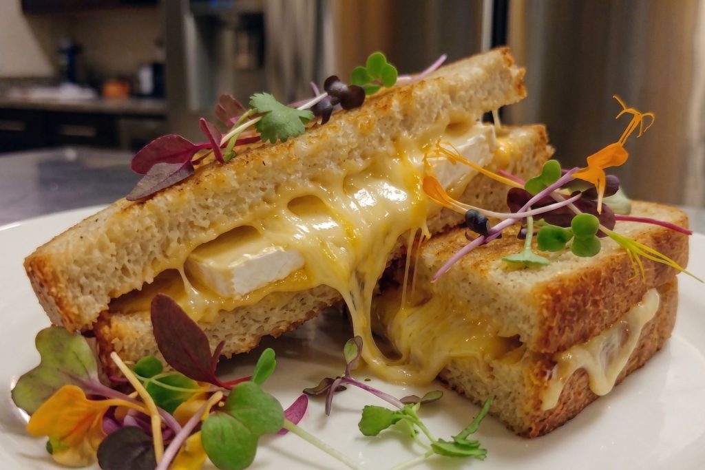 Brie Grilled Cheese in detail side shot