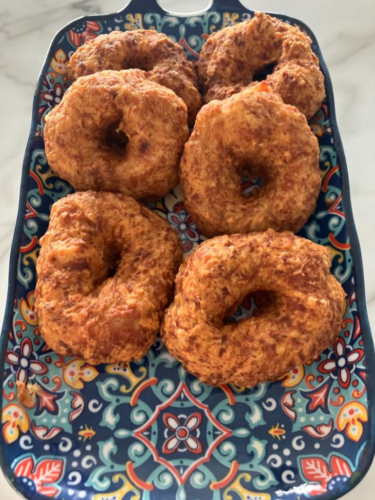 Crispy Chicken Doughnuts in detail top shot