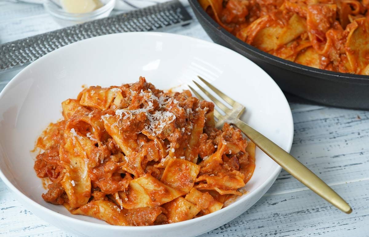 Spicy Sausage Pappardelle - CookingHub
