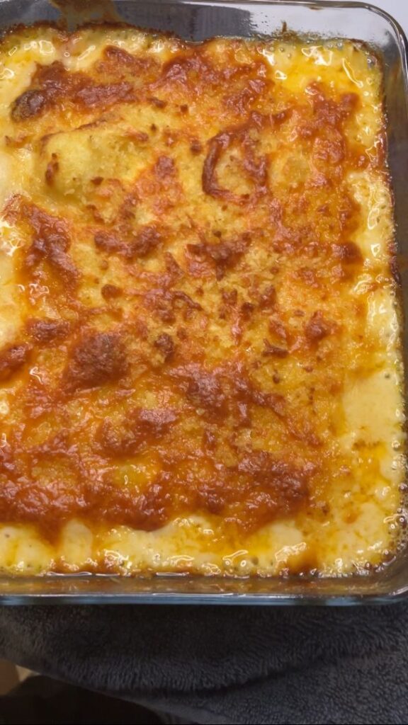 Ultra-Cheesy Cauliflower Bake in detail shot